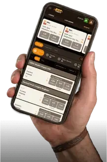 Fat Pirate Casino mobiele app interface met one-thumb gaming en Apple Pay storting op smartphone